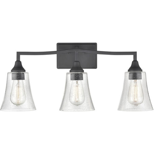 Caily 3 Light 24 inch Matte Black Vanity Light Wall Light